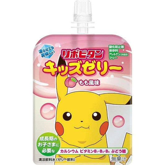 Lipovitan Pokémon Kids Jelly Peach Flavor 125g 12ct (Japan)