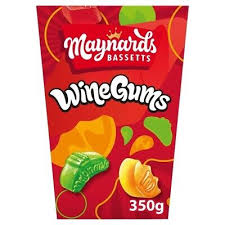 MAYNARDS BASSETTS WINE GUMS CARTON 350G 6ct (UK)