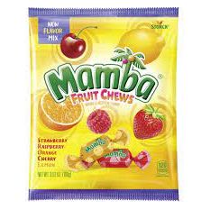 Mamba Fruit Chews 3.52oz Peg Bag 12ct