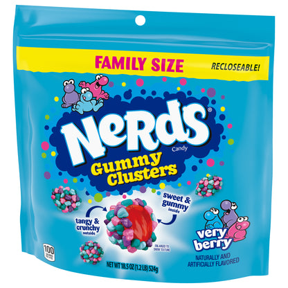 Nerds Gummy Clusters Very Berry Stand Up Bag 18.5oz 5ct