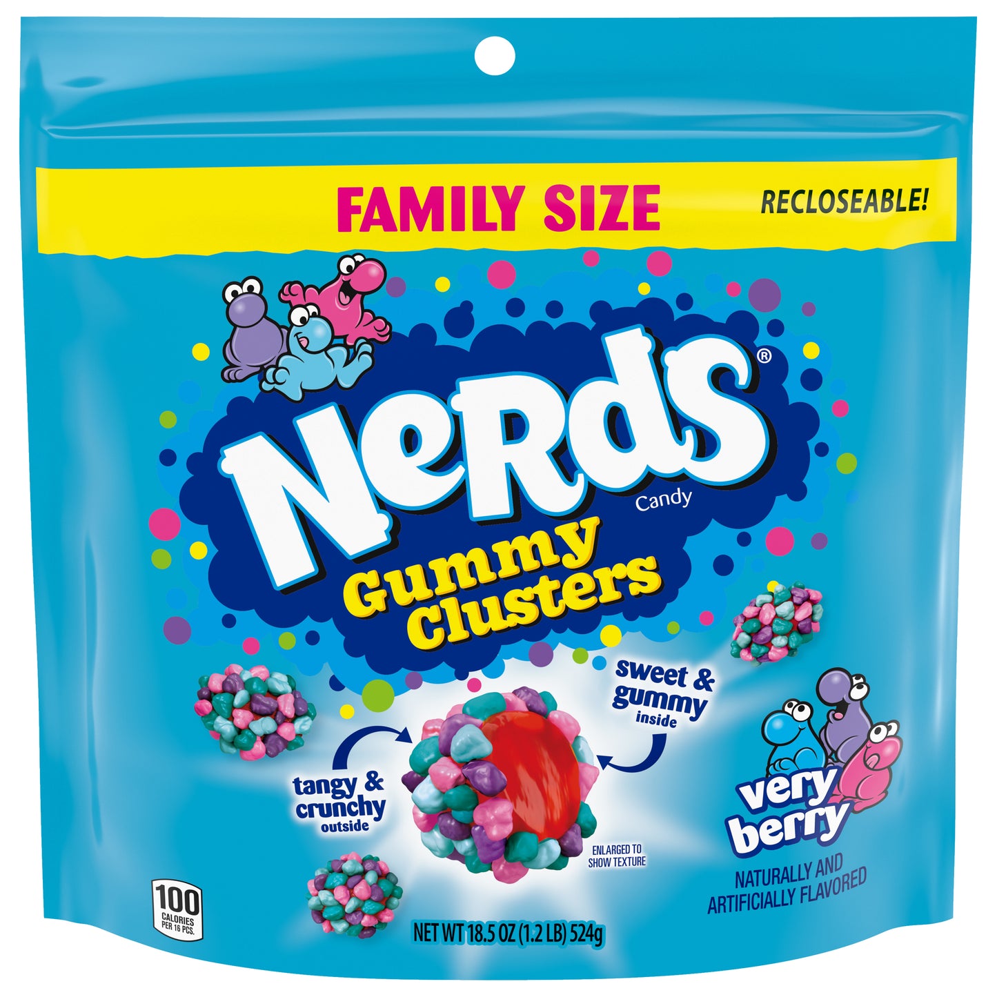 Nerds Gummy Clusters Very Berry Stand Up Bag 18.5oz 5ct
