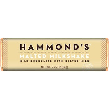 Hammond's Chocolate Bar Malted Milkshake Milk Chocolate 2.25oz 12ct