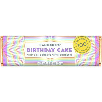 Hammond's Chocolate Bar Birthday Cake White Chocolate 2.25oz 12ct
