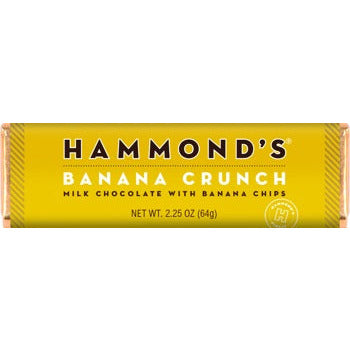 Hammond's Chocolate Bar Banana Crunch Milk Chocolate 2.25oz 12ct