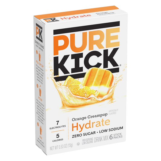Pure Kick Orange Cream Hydrate Drink Mix 6ct Singles to Go 0.53oz 12ct