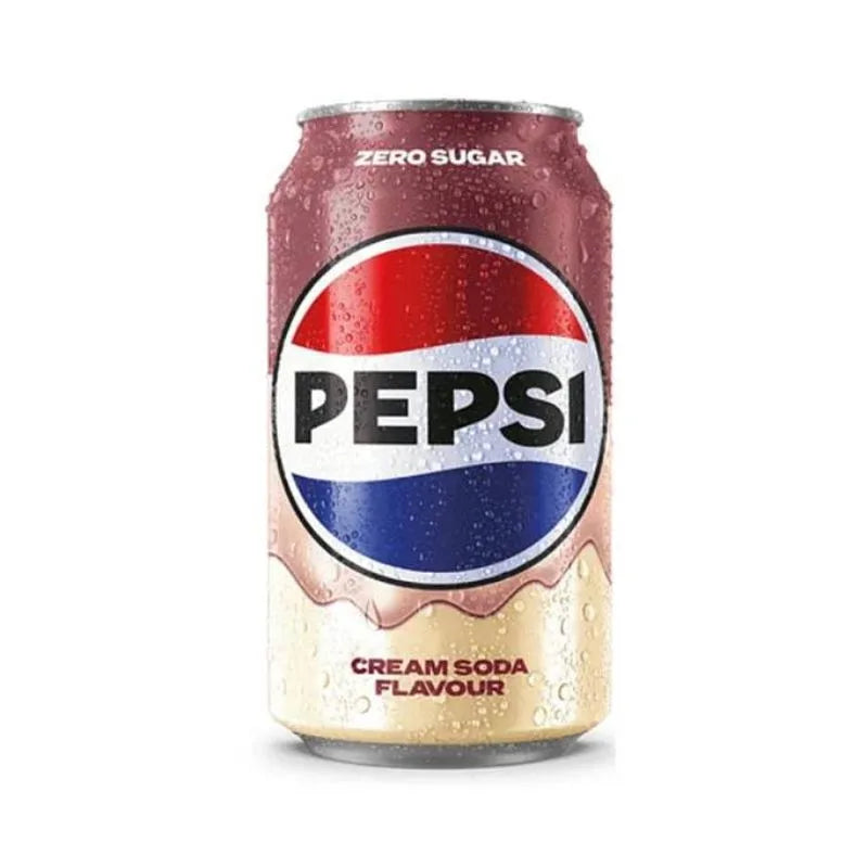 Pepsi Cream Soda Zero Sugar 330ml 24ct (UK) (Shipping Extra, Click for Details)