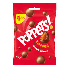 Poppets Milk Chocolate Toffee Bag 95g 10ct (UK)