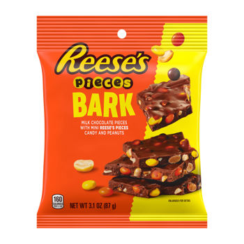 Reese's Pieces Bark with Reese's Pieces Minis & Peanuts Pouch 3.1oz 12ct