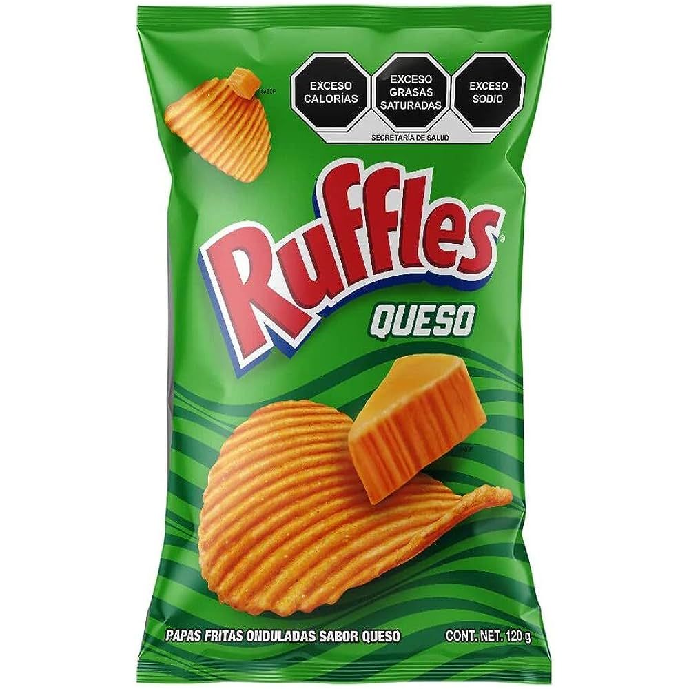 Sabritas Ruffles Queso Large 120g 30ct (Mexico) [Best By June 23 2024]