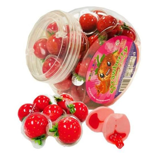 Smiley Kids Juice Filled Gummy Candy Strawberry 50ct