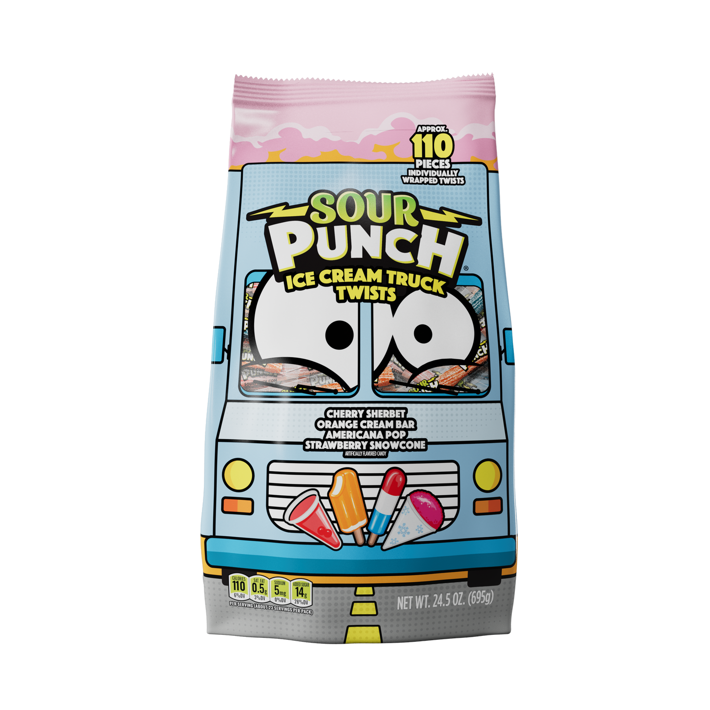 Sour Punch 3"Twist Ice Cream Truck Gusset 24.50oz 6ct