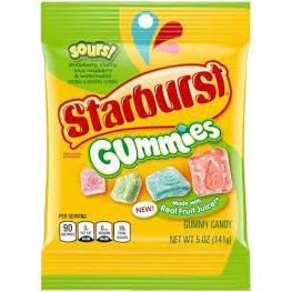 Starburst Gummy Sour Peg 5oz 12ct