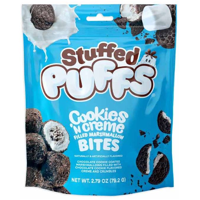 Stuffed Puffs Bites Filled Marshmallow Cookies & Creme 2.79oz 8ct ...