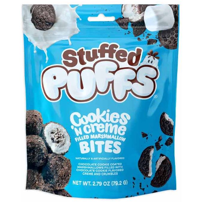 Stuffed Puffs Bites Filled Marshmallow Cookies & Creme 2.79oz 8ct