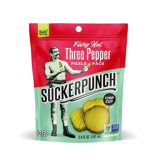 Suckerpunch Feiry Hot 3 Pepper Pickle Pack 3.4oz 12ct