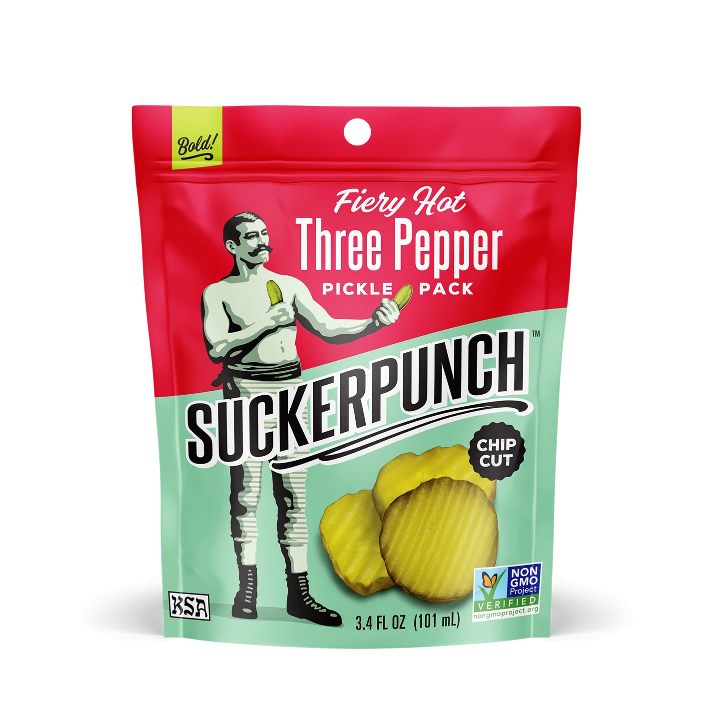 Suckerpunch Feiry Hot 3 Pepper Pickle Pack 3.4oz 12ct