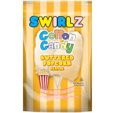 Swirlz Buttered Popcorn Flavor Cotton Candy 3.1oz 12ct