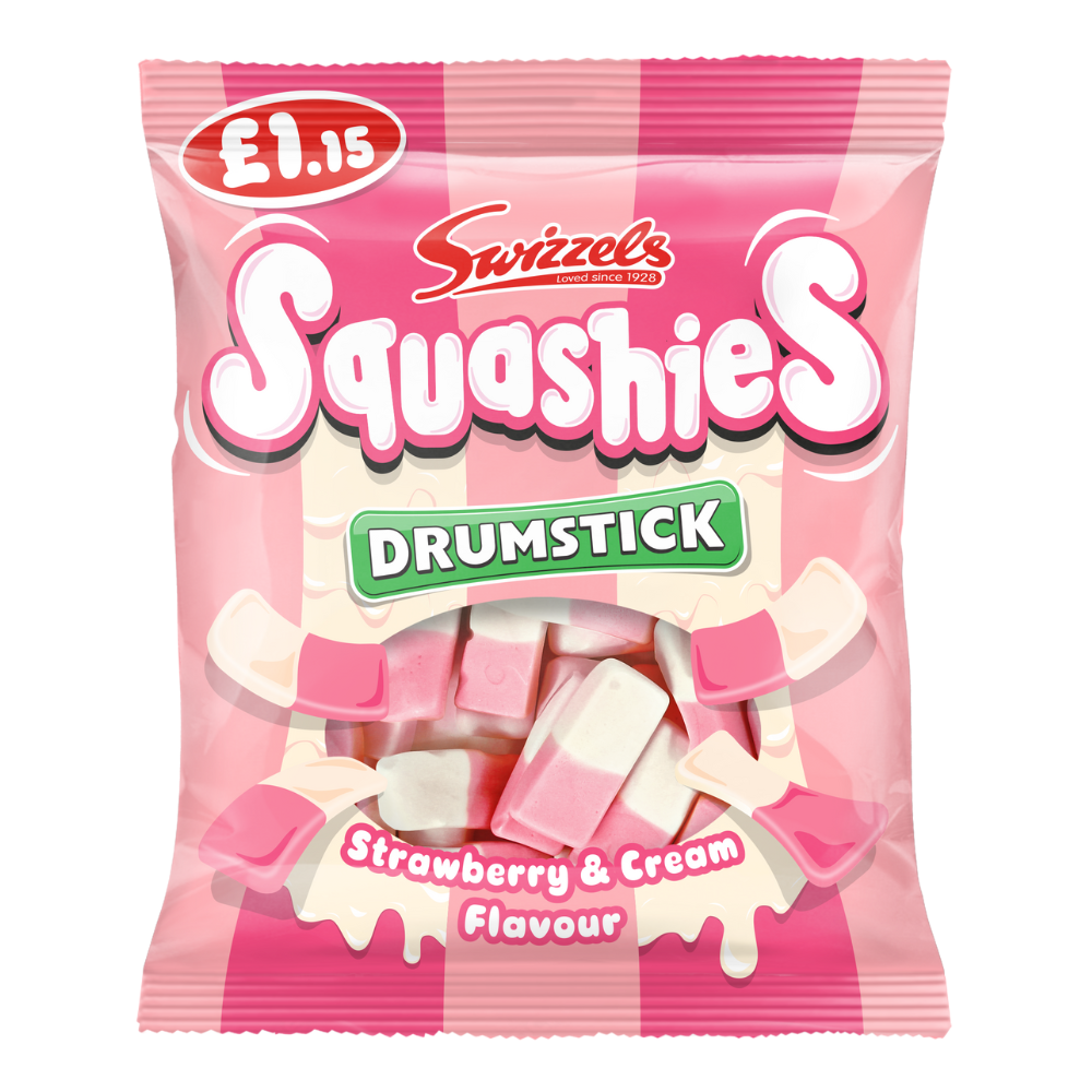 Swizzels Squashies Drumstick Strawberry & Cream Bag 120g 12ct (UK)