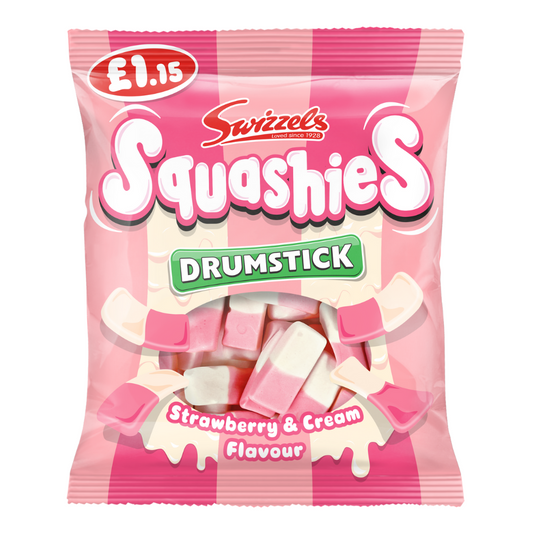 Swizzels Squashies Drumstick Strawberry & Cream Bag 120g 12ct (UK)