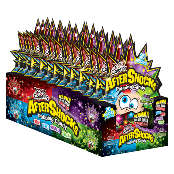 Aftershock Popping Candy Tongue Coloring 4 Flavors 1.06 oz 16ct