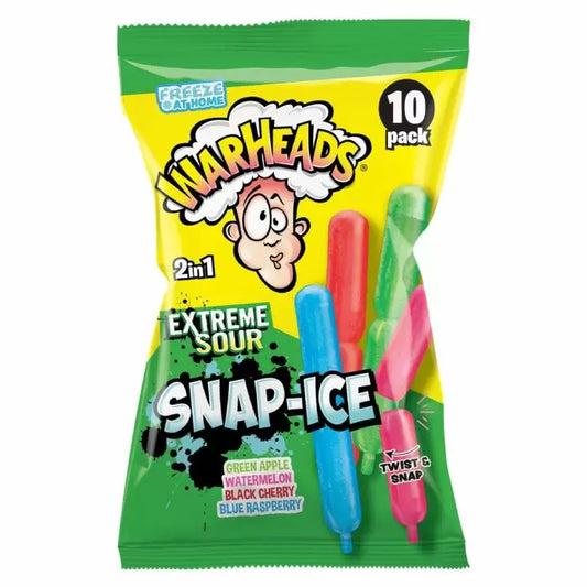 Warheads Extreme Sour 2 In 1 Snap Ice Sticks 10-Pack 450ml 6ct (UK)