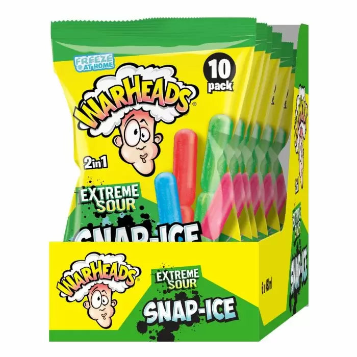 Warheads Extreme Sour 2 In 1 Snap Ice Sticks 10-Pack 450ml 6ct (UK)