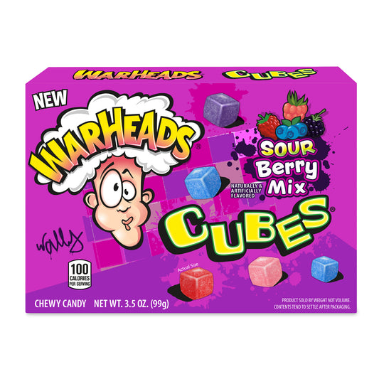 Warheads Theater Box Berry Cubes 3.5oz 12ct