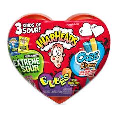 Warheads Valentines Sour Plastic Hearts 3.85oz 8ct