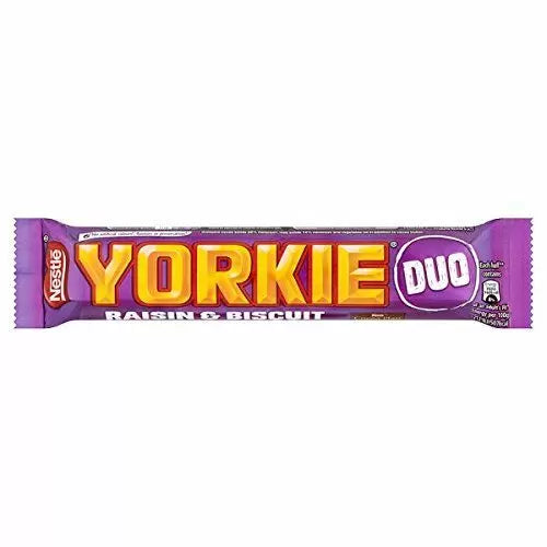 Yorkie Raisin & Biscuit Milk Chocolate Duo Bar 66g 24ct (UK)