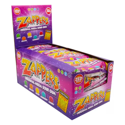 Zed Candy Zappers Original Mega Sour Gum 50g 24ct (UK)