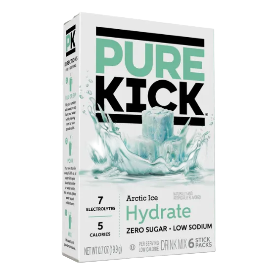 Pure Kick Arctic Ice Hydrate Drink Mix 6ct Singles to Go 0.70oz 12ct