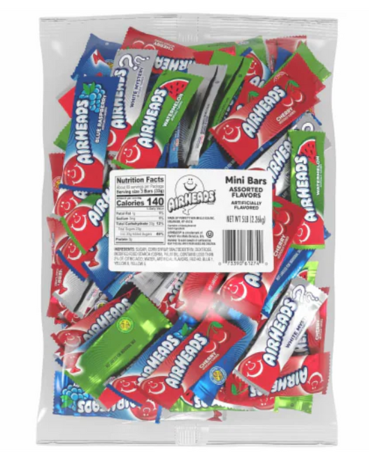 Airheads Mini Bars Assorted Bulk 5lb 1ct - candynow.ca