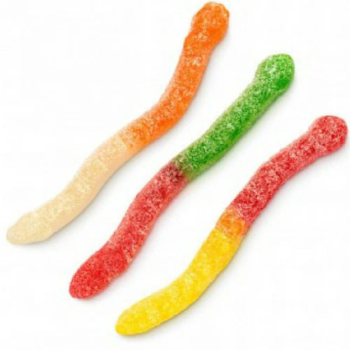 Albanese Large Sour Assorted Fruit Gummi Worms 4" 2.04kg (4.5lb)