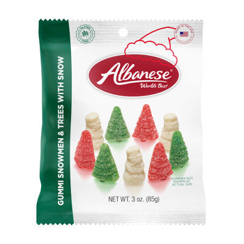 Albanese Gummi Snowmen & Trees with Snow Peg 3oz 12ct