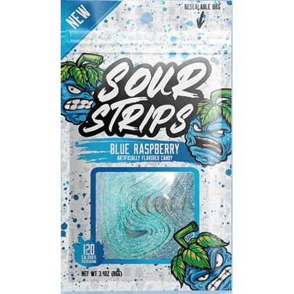 Sour Strips Peg Bag Blue Raspberry 3.4oz 12ct