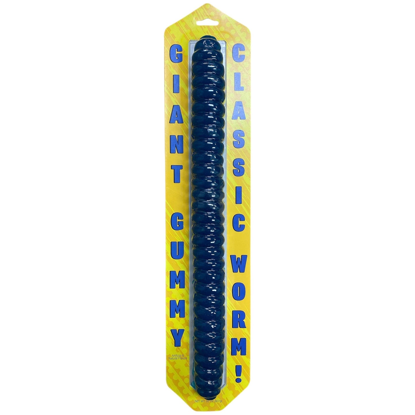World's Largest Gummy Worm Blue Raspberry 26 Inches 2lb 1ct (NEW BLISTER PACKAGING)