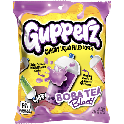 Gupperz® Gummy Liquid Filled Popperz - Boba Tea Blast 2.54oz 12ct