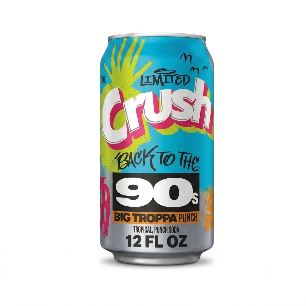 Crush Back to the 90s Big Troppa Punch Soda 12oz 12ct (Shipping Extra, Click for Details)
