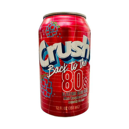 Crush Back to the 80's Electric Blue Razz Soda 12oz 12ct (Shipping Extra, Click for Details)