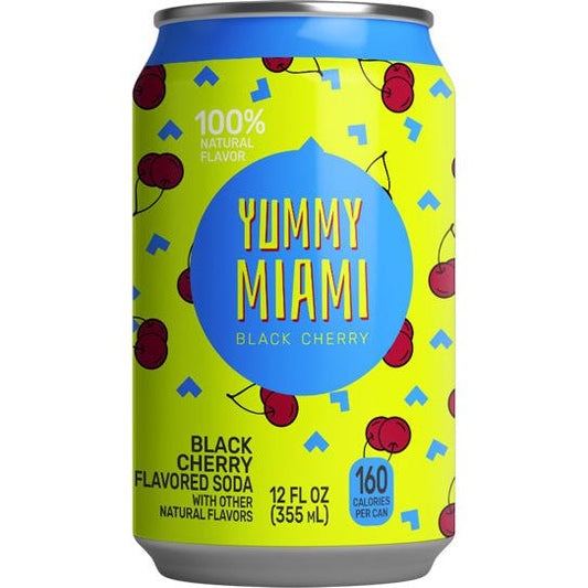 Yummy Miami Soda Black Cherry 12oz 12ct (Shipping Extra, Click for Details)
