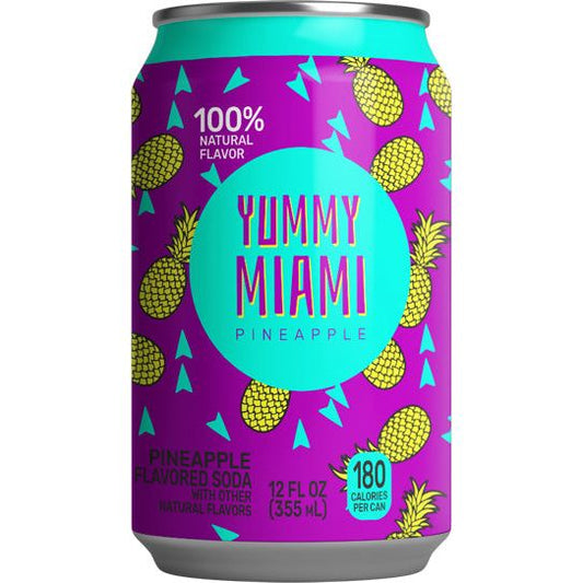Yummy Miami Soda Pineapple 12oz 12ct (Shipping Extra, Click for Details)