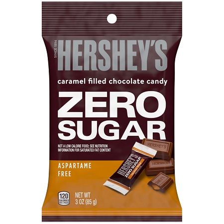 Hershey's Peg Bag Minis Milk Chocolate Caramel - Zero Sugar 3oz 12ct