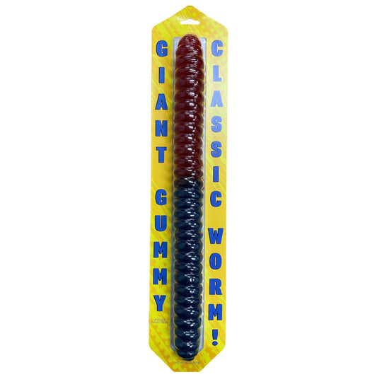 World's Largest Gummy Worm Cherry / Blue Raspberry 26 Inches 2lb 1ct (NEW BLISTER PACKAGING)