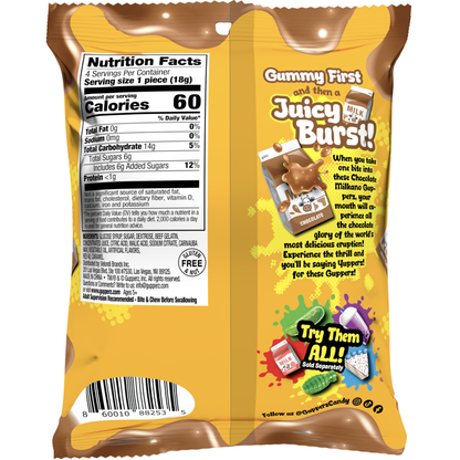 Gupperz® Gummy Liquid Filled Popperz - Chocolate Milkano 2.54oz 12ct