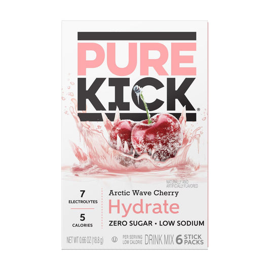 Pure Kick  Arctic Wave Cherry Energy Drink Mix 6ct Singles to Go 0.65oz 12ct