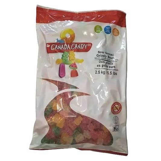 Canada Candy Co Assorted Gummy Sour Grizzly Bears 2.5kg 1ct