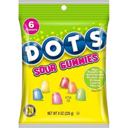 Dots Sour Peg Bag 8oz 12ct