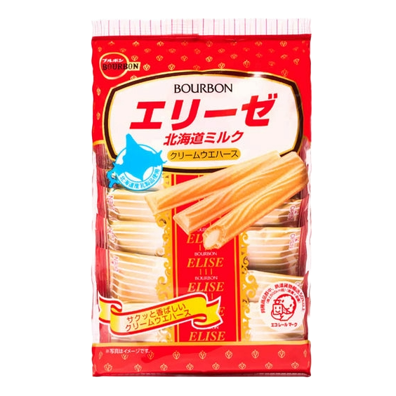 Bourbon ELISE Wafer Double White Cream 10Pcs 72g 12ct (Japan)
