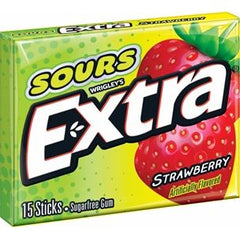 Wrigley Extra 15 Stick Sour Strawberry 10ct