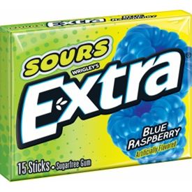 Wrigley Extra 15 Stick Sour Blue Raspberry 10ct